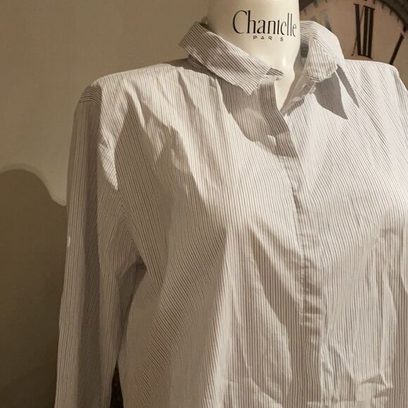 Dorothee Schumacher XL striped blouse with tie up neck - Picture 2 of 11